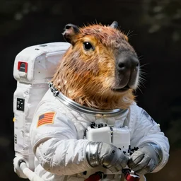 a capybara astronaut, HD photography