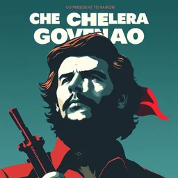 guerrillero heroico, us president joe biden portrays che guevara as a revolutionary, joe biden, 8 0's movie poster, theatrical poster, vibrant fan art, digital art, trending on artstation, minimalist