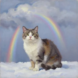 🐱 🌩 ❄ ☁, oil painting