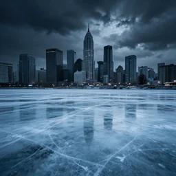 landscape of ice, city, horror,