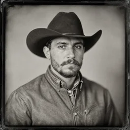 tintype portrait of a cowboy