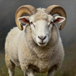 anthropomorphic sheep as a ryan, oil on canvas, intricate, portrait, 8 k highly professionally detailed, hdr, cgsociety