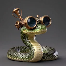a profile picture of a snake with steampunk googles, by ROSS tran, 4k
