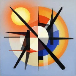 the sun in the sky, suprematism, abstract geometry, Kazimir Malevich