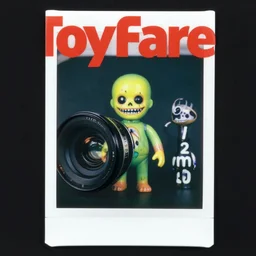 toyfare magazine cover of horror toys. studio lighting. 3 5 mm f / 2. 8 macro lens. bright neon polaroid - h 6 4 0