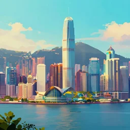 low poly hong kong, vibrant colors, 8 k photorealistic, hd, high details, trending on artstation