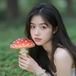 a mushroom that looks like a beautyful girl