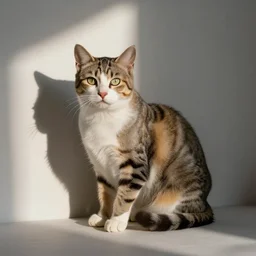a cat, in the style of picasso and max ernst abd ralph steadman