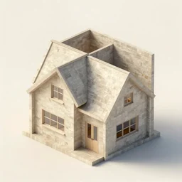 A house built inside a repeating kernel Hilbert space, non-euclidean geometry, architectural rendering