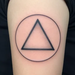 triangle inside a circle tattoo, symmetrical
