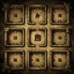 dungeon map by dysonlogos, 1 0 foot, map of tomb of horror, nine rooms