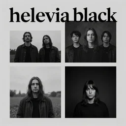 4 ad album cover for a shoegaze band called helvetica black