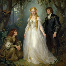 a beautiful elf princess by Edgar Maxence, Ross Tran and  Jules Bastien-Lepage