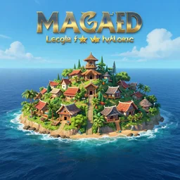ultra realistic illustration, village on lone island in the ocean, rich contrast of colors, perfect award winning composition, moana style, league of legends artwork