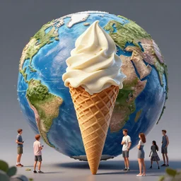 The biggest ice cream in the world, concept art by Noah Bradley, Darek Zabrocki, Tyler edlin, Jordan Grimmer, Neil Blevins, James Paick, Natasha Tan, highly detailed, ultra detailed, ultra realistic, trending on artstation