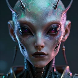 synthwave cyborg insect alien face, detailed face, sharp focus, synthwave art, aesthetic, octane render, raw, cinematic