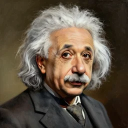 A portrait of Einstein painted by Einstein