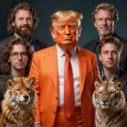 character art zoological portrait of orange trump by kuldar leement and ruan jia and brad rigney and micha karcz and brad rigney