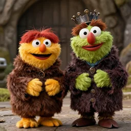UHD Bert and Ernie in Game of Thrones in the style of Miguel Vasquez