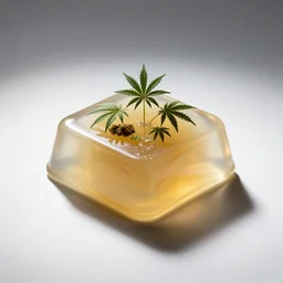 gelatinous cannabis desserts white background