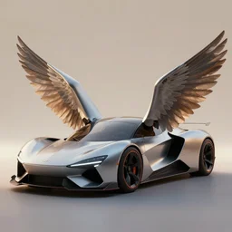 a car with wings, concept, realistic, futuristic, soft lighting