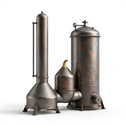 industrial fig, clean 3d render, octane render, isolated on a pure white background, centered, entire object in frame, sharp focus, soft studio lighting