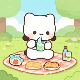 cute chibi drunken picnic