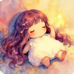 drowzee making a dream, watercolor, cinematic feeling, warm lighting, vivid colours, cute ， joseph zbukvic