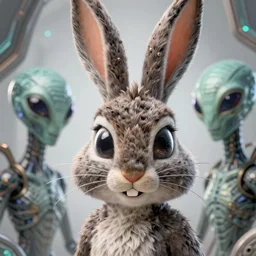 2 0 7 0 bugs bunny portrait in the alien dimension : : photorealistic sci - fi detailed intricate face details ultradetailed ultra - realistic by hieronymus bosch and james jean