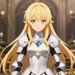 isekai buxom cute anime elf witch long blonde hair, warrior armor. symmetrical face. symmetrical detailed defined eyes. beautiful lineart. bokeh pixiv # 1 ranking depth focus, chromatic aberration, noise, soft lighting, srgb, 4 k, cinematic rembrant kuvshinov ross tran craig mullins leyendecker wlop guweiz