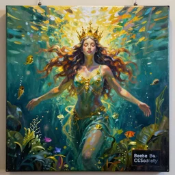 tranquil queen submerging wisdom in the ecosystem acrylic painting  by Beeple and CGSociety