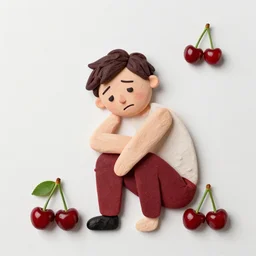 sad Man made of Cherries