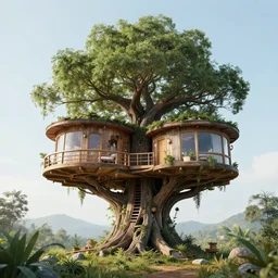 futuristic tree house