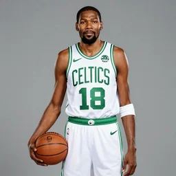 Kevin Durant in a Celtics Uniform, 1986, Digital Art
