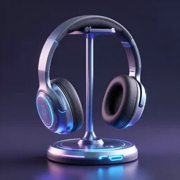 headphone stand, futuristic, techno, cyberpunk, product design, 3 d render, 3 d concept, fun, swag, cute
