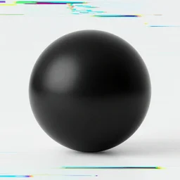 a black ball with a glitchy background, digital art