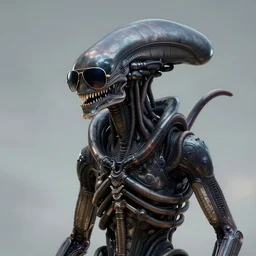 a xenomorph wearing aviator sunglasses by greg rutkowski and h.r giger, digital art, ultra realistic, ultra detailed, photorealistic, 4k, character concept