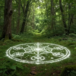 ! dream a summoning circle in a forest at noon