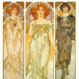 scarlett johansson by Alphonse Mucha, Ayami Kojima, Amano, Charlie Bowater, Karol Bak, Greg Hildebrandt, Jean Delville, and Mark Brooks, Art Nouveau, Neo-Gothic