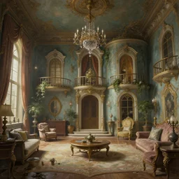 highly detailed interior painting of a beautiful house, unreal engine, fantasy art by phillippe bouchet