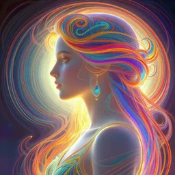 side profile portrait, imogen poots paladin, mucha, d & d, soft, smooth, luminescent, art nouveau, concept art, backlit glow, ripples, swirly vibrant color lines, holy, gaudy colors, aesthetic octane render, 8 k hd, by ilya kuvshinov, cushart krentz, gilleard james