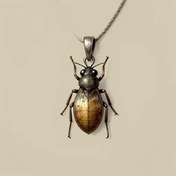 small insect pendant, fantasy illustration, medieval era, blank background, studio lighting, hand - drawn digital art, 4 k, trending on artstation, symmetry