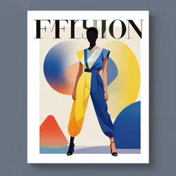 fashion magazine geometric colorful smooth shapes rendered as a fashion photo