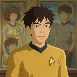 cute star trek officer jack laugher, natural lighting, path traced, highly detailed, high quality, digital painting, by don bluth and ross tran and studio ghibli and alphonse mucha, artgerm