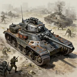 a war machine being sieged by the military, concept art, trending on artstation, wlop, ross draws, digital painting, mixed media, intricate details,