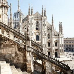 milan cathedral in the style of escher and piranesi