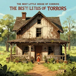 the best little house of horrors in texas, illustrated movie poster, detailed, 4 k