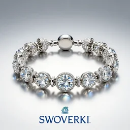 a bracelet, intricate details, designed by swarovski, advertising photography