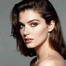 headshot portrait photo Sonja an elegant and lithe beauty in studio, by Richard Avedon, Hassleblad, 85mm lens