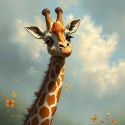 little anthropomorphic giraffe by thomas kinkade